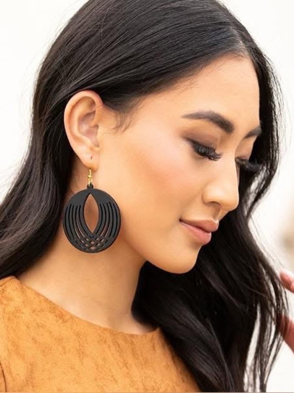 NEW Black Wooden Meadow Earrings Plunder